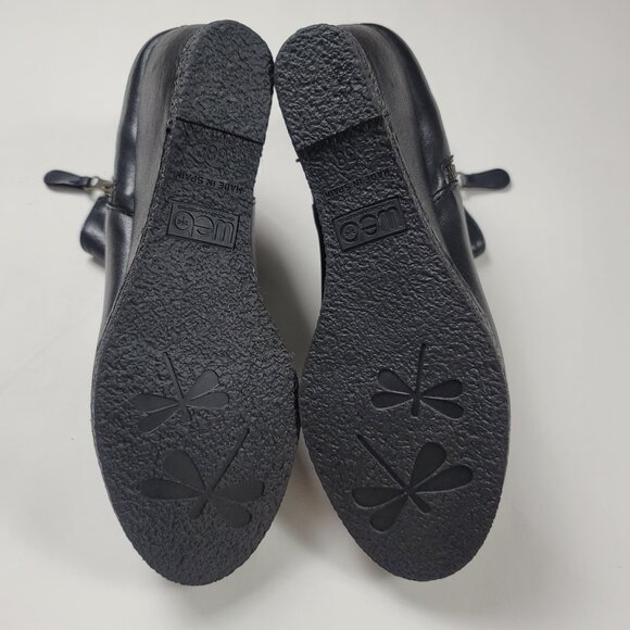 Lola Miller Black Leather Wedged Ankle Boots Zip Womens 7.5 - Picture 7 of 10